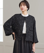 GIOLICAツイード ノーカラー ジャケット