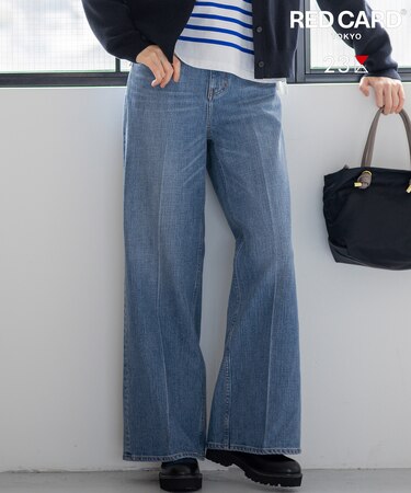 【RED CARD TOKYO×23区】 センタープレス デニム ワイド パンツ