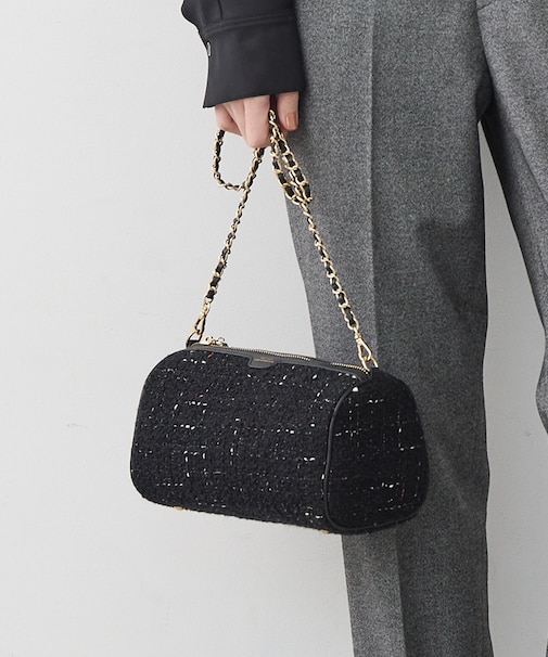 GIOLICAツイード シリンダー ショルダーバッグ