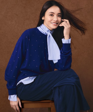 【WEB＆一部店舗限定カラーあり/滝沢眞規子さん着用】クリスタルホットフィット ニット