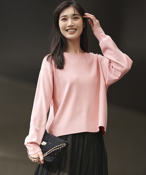 【WEB＆一部店舗限定カラーあり/滝沢眞規子さん着用】クリスタルホットフィット ニット