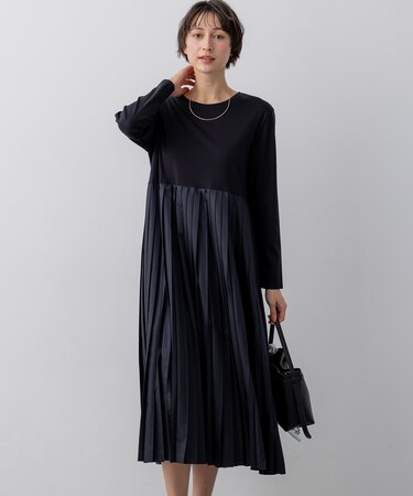 ニットセットアップ プリーツコンビ ワンピース