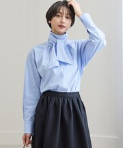 【洗える】ストレッチライトタイプライター ボウタイブラウス