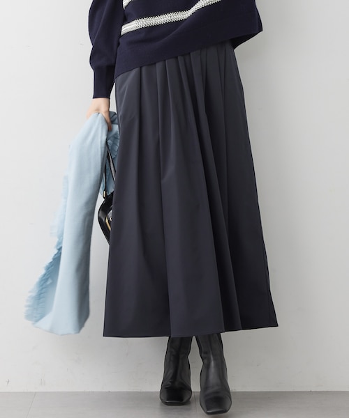 撥水加工/洗える】ブライトタフタ タック スカート｜ニジュウサンクの