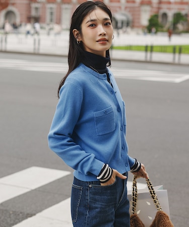 【滝沢眞規子さん着用】コットンカシミヤ ポケット カーディガン