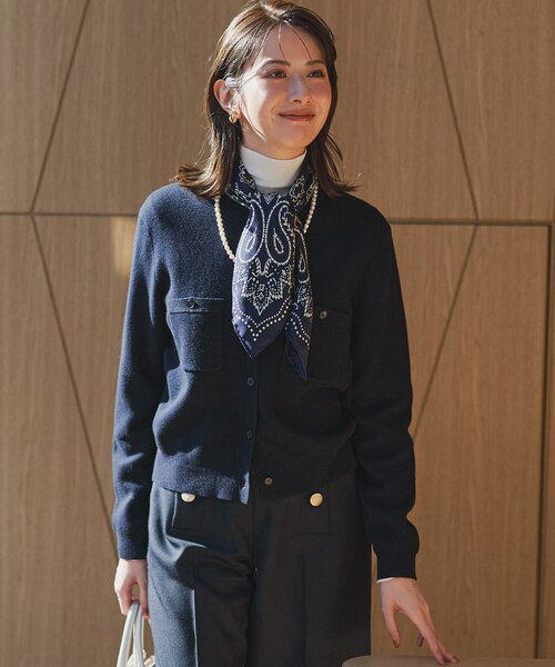 滝沢眞規子さん着用/Oggi掲載】コットンカシミヤ ポケット