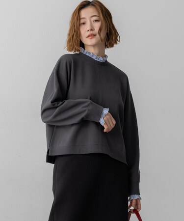 【WEB＆一部店舗限定】クリアコットンテリー ストライプフリル スウェット