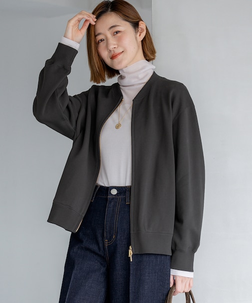 【WEB＆一部店舗限定】クリアコットンテリー ダブルジップ ブルゾン