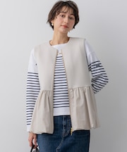 コットンダンボール ペプラム ジレ アウター