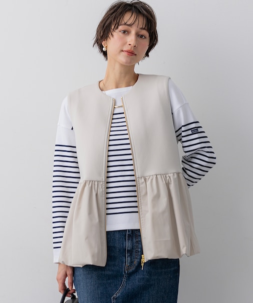 コットンダンボール ペプラム ジレ アウター