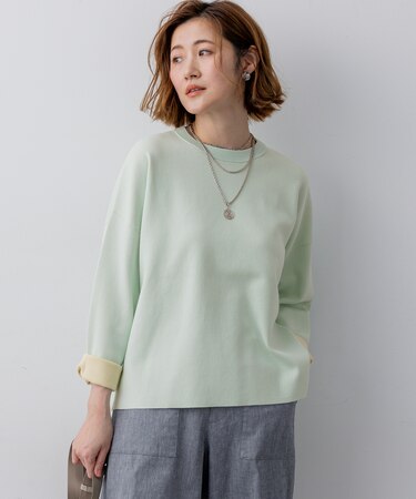 バイカラーダブルフェイス ニット