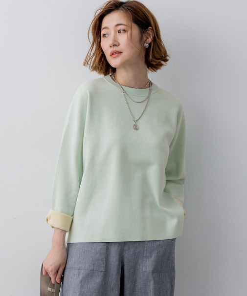 バイカラーダブルフェイス ニット