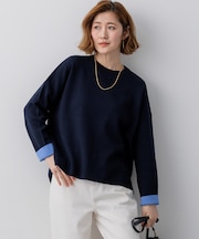 バイカラーダブルフェイス ニット