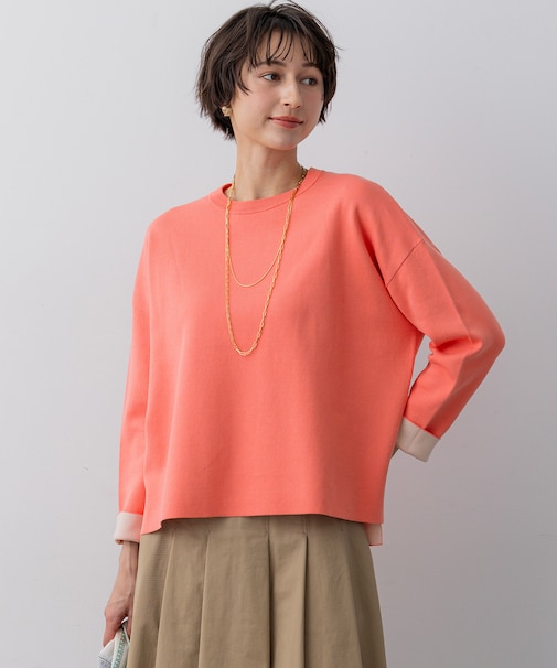 バイカラーダブルフェイス ニット