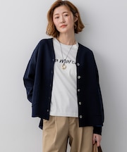 バイカラーダブルフェイス ニット カーディガン