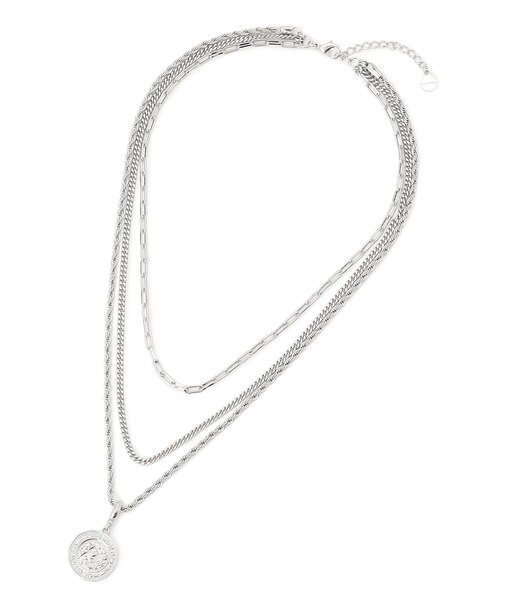 3連チェーン コイン ネックレス