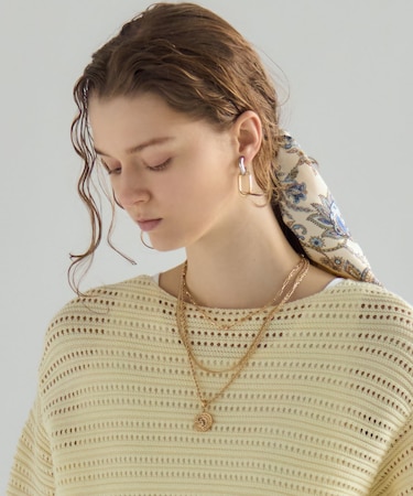 3連チェーン コイン ネックレス