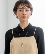 コンビカラー リング ネックレス