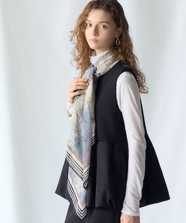 コットンシルク マップ柄 ストール