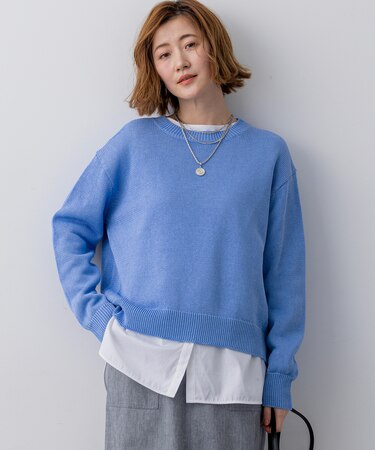 コットンギマ クルーネック ニット