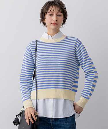 コットンギマ クルーネック ニット