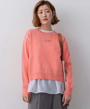 コットンギマ クルーネック ニット