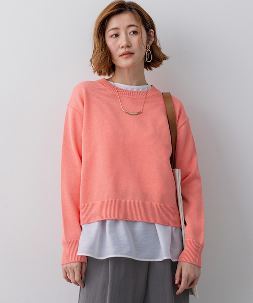 コットンギマ クルーネック ニット