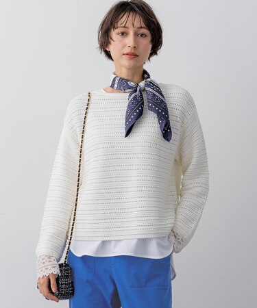 コットンギマ ボートネック ニット