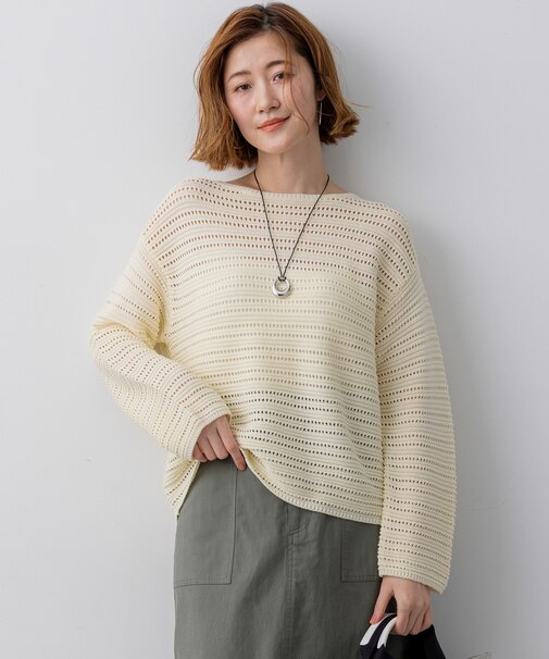 【一部先行予約】コットンギマ ボートネック ニット