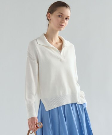 コットンギマ スキッパー ニット