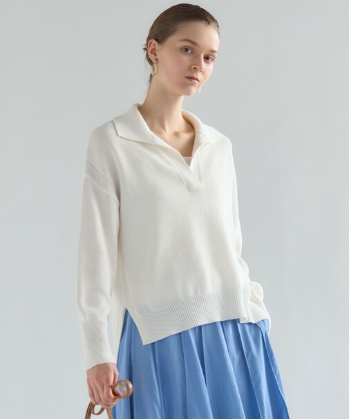 コットンギマ スキッパー ニット