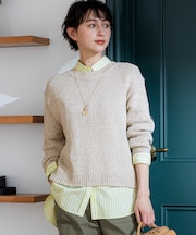 コットンコードミックス クロップド ニット