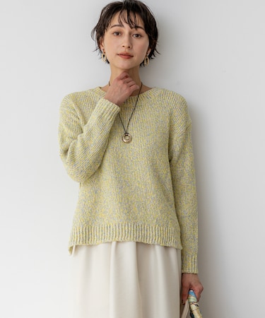 コットンコードミックス クロップド ニット