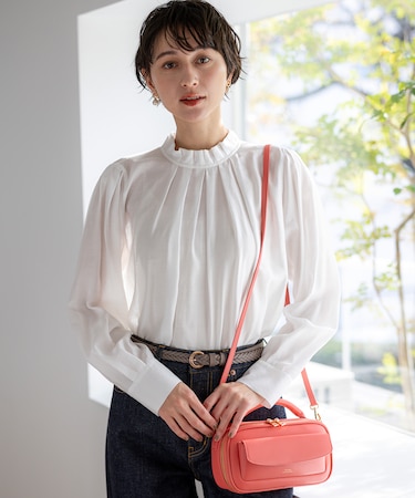 TRオーガンジー 2WAY ボウタイブラウス