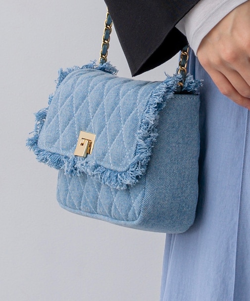デニムフリンジ ショルダーバッグ