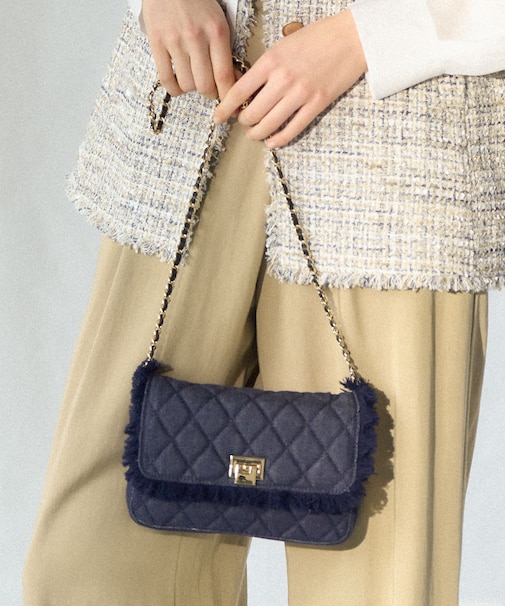 デニムフリンジ ショルダーバッグ