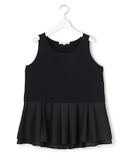 ナチュラルコットンベア シアーペプラム タンクトップ