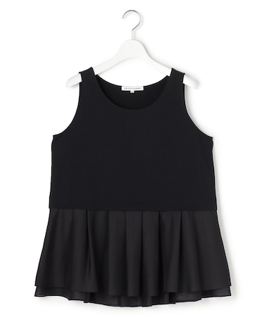 ナチュラルコットンベア シアーペプラム タンクトップ