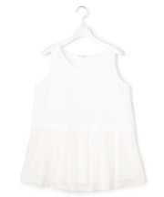 ナチュラルコットンベア シアーペプラム タンクトップ