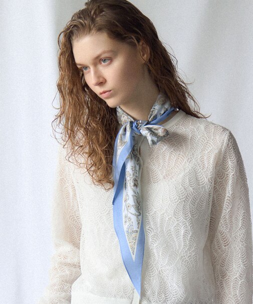 Ericaキャラコ  ペイズリープリント スカーフ