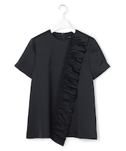 【APPLAUDIR】クリアダブルサテン フリルデザイン ブラウス