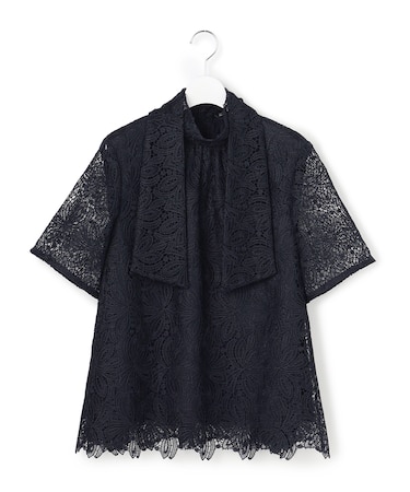 【APPLAUDIR】Brocheリボンブーケレース ブラウス