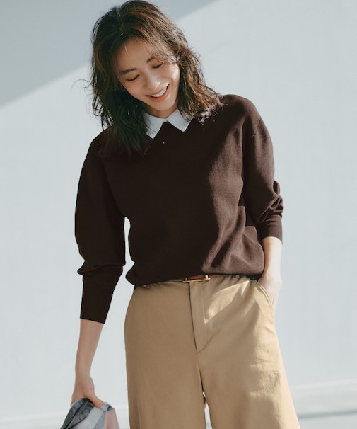 【WEB&一部店舗限定】バイカラーデザイン 2WAY ニット