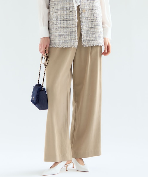 ドレープツイル アシンメトリー ワイド パンツ