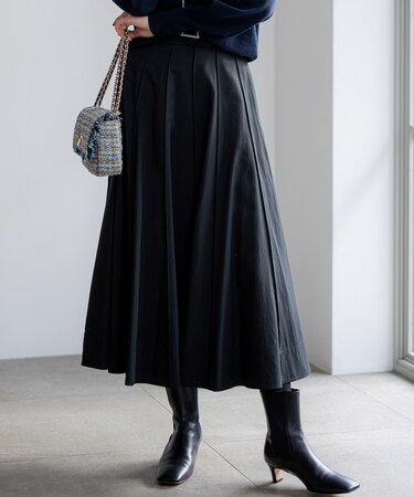 【FUDGE掲載】マットライトタフタ フレアスカート