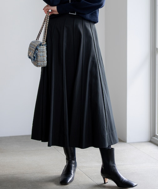 【FUDGE掲載】マットライトタフタ フレアスカート