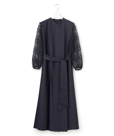 【APPLAUDIR】ノーブルサテン リボンブーケレースコンビ ドレス