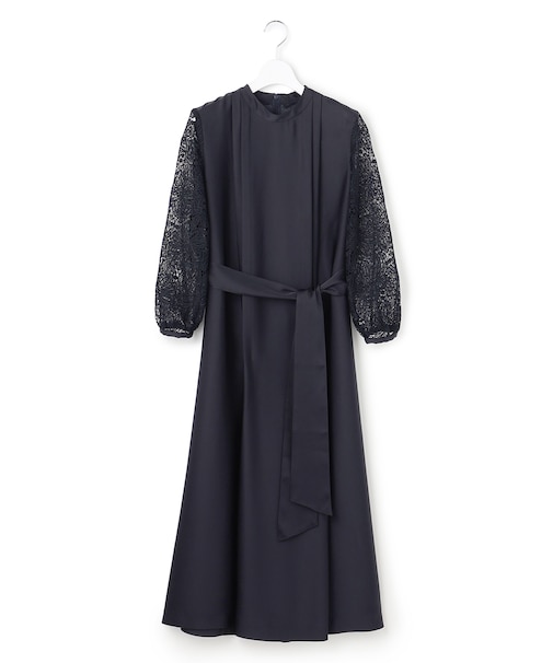 【APPLAUDIR】ノーブルサテン リボンブーケレースコンビ ドレス