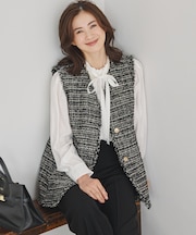 GIOLICAツイード フォルム ジレ