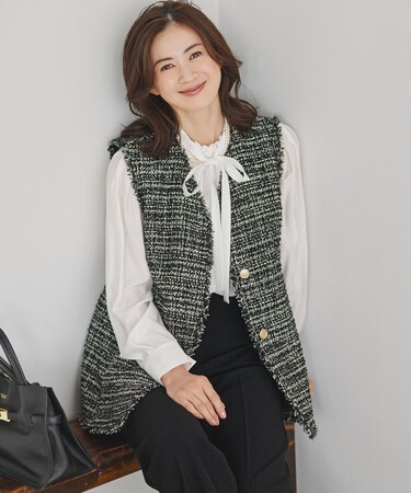 GIOLICAツイード フォルム ジレ